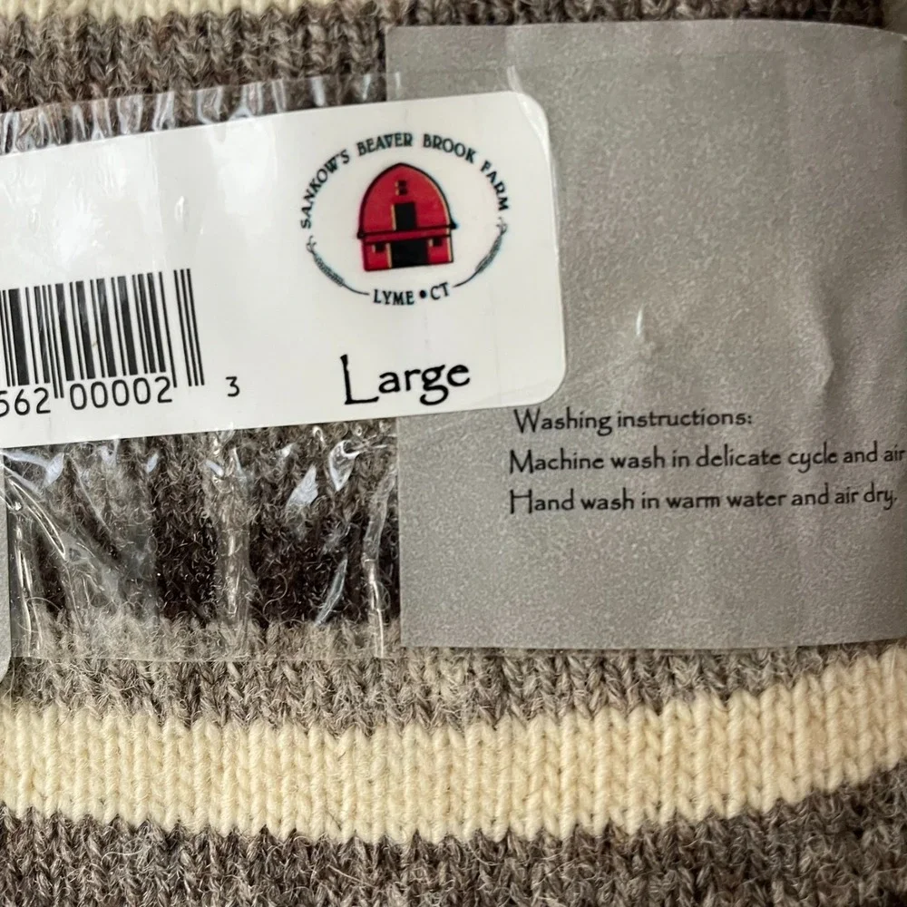 Sankow's Beaver Brook Farm Striped Wool Socks Handmade USA |‎ Unisex Size Large